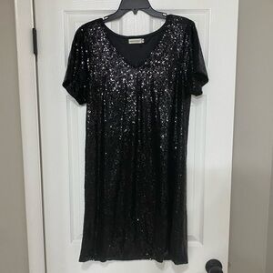 Chic Black Sequin Mini Dress